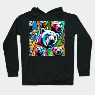 Pop Art Polar Bear Tee - Vibrant Wildlife Fashion Hoodie